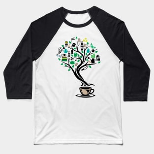 Coffee Caffeine Tree Of Life Yoga Celtic Viking Yggdrasil Baseball T-Shirt